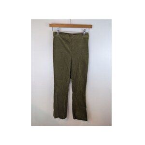 UO Aubrey Ponte Zip-Up Velvet Pants in Olive Green, Sz 4